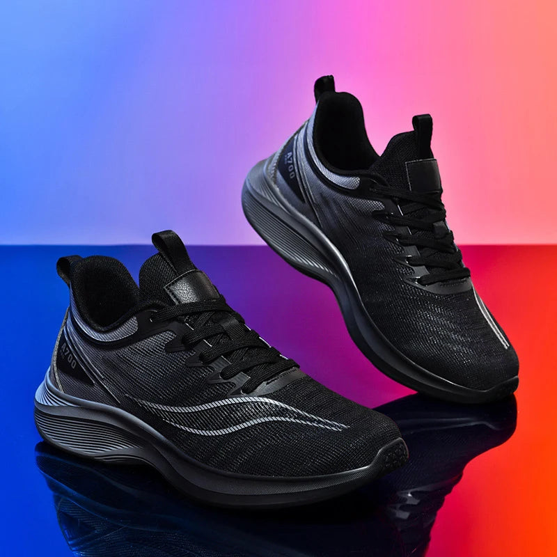 New Style Men's Fashion Breathable Mesh Sport Running Shoes Comfortable Lightweight Lace-up Cushioned MD Sole Athletic Sneakers