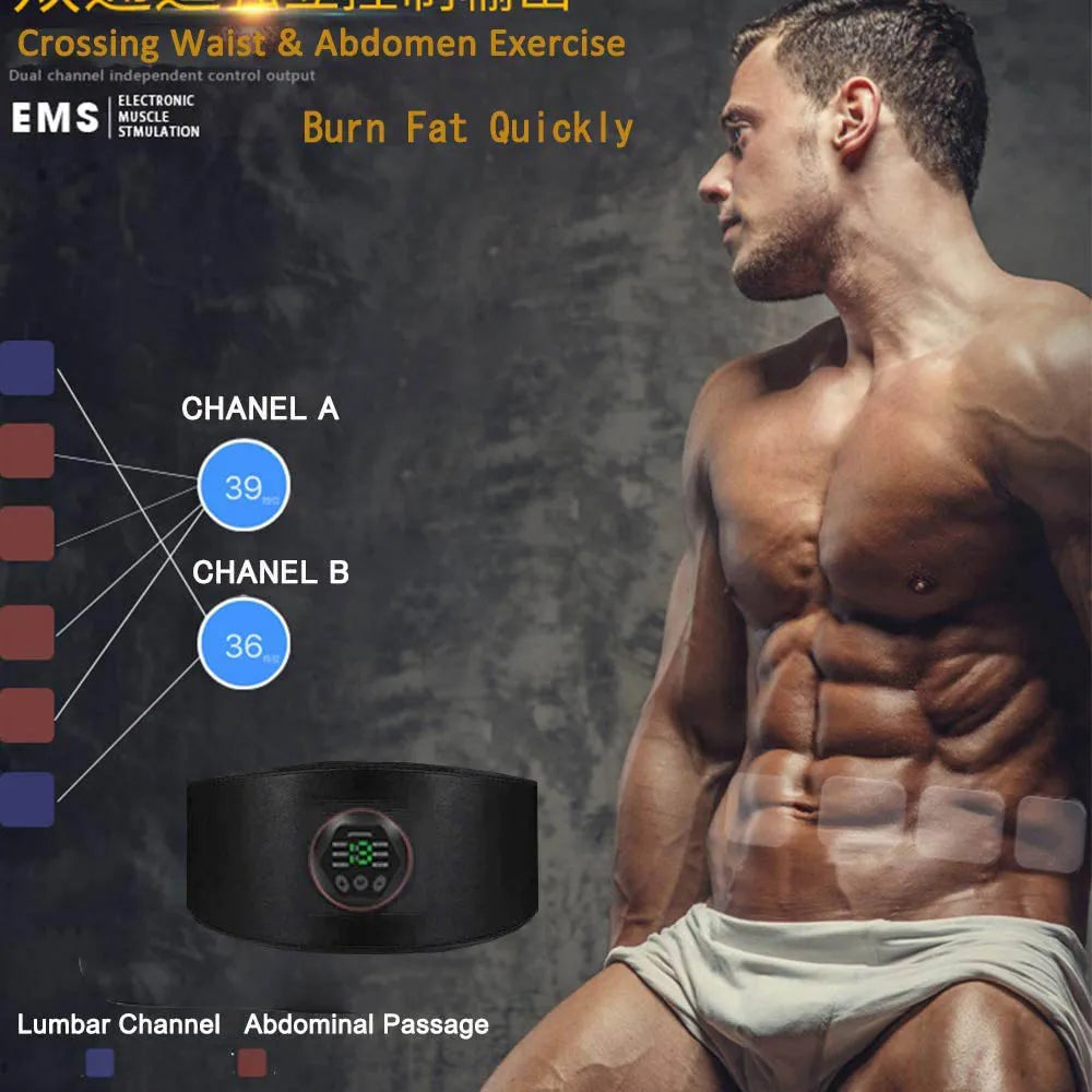 Electric ABS Stimulator Belt - EMS Abdominal Exerciser for Fitness Training