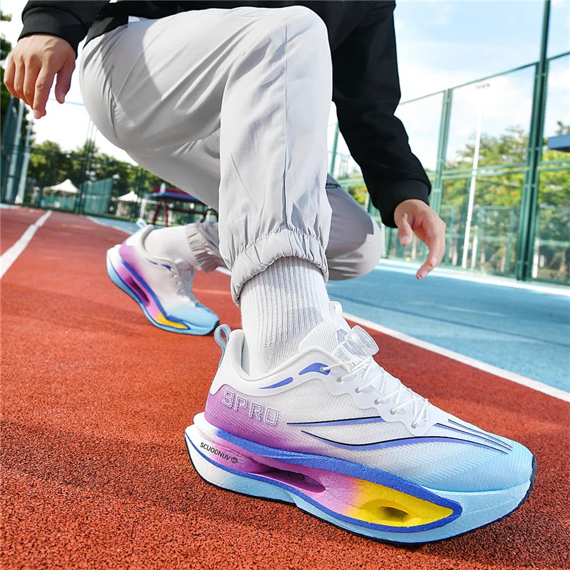 Men Running Shoes Carbon Plate Professional Cushioning Sneakers Male Outdoor Training Breathable Non Slip Jogging Sports Shoes