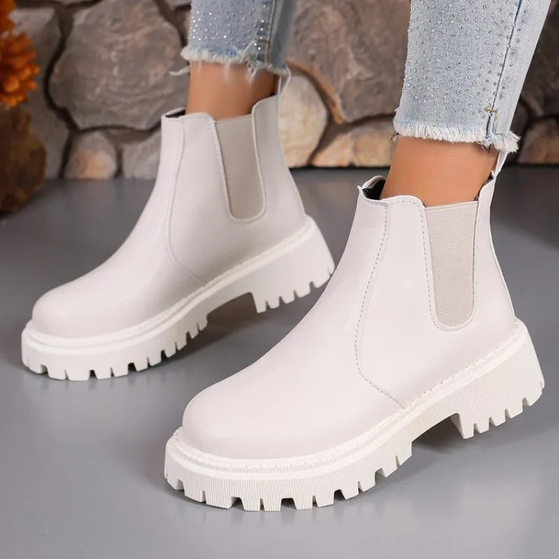 Women Chelsea Boots Thick-soled Winter Comfortable Shoes Women Outdoor Fashion Thick-soled Short Boots Women Zapatos De Mujer