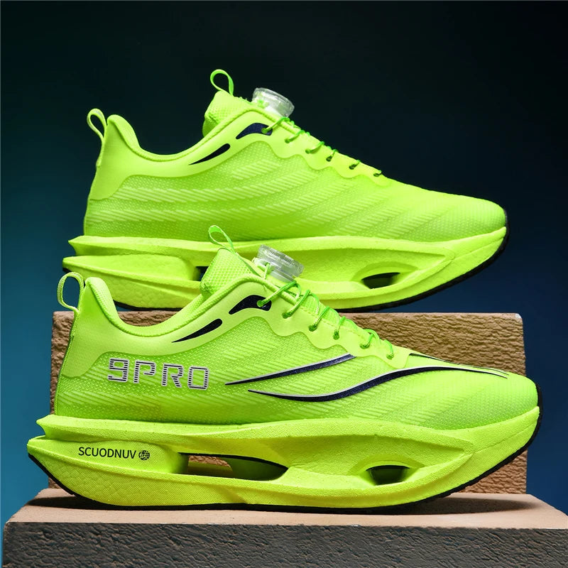Men Running Shoes Carbon Plate Professional Cushioning Sneakers Male Outdoor Training Breathable Non Slip Jogging Sports Shoes
