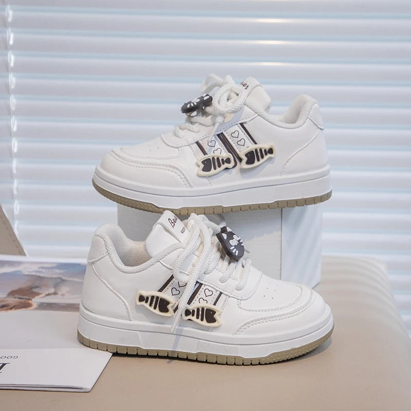 Children Casual Shoes for Girls 2025 Autumn New Fashion Korean Style Soft Bottom Anti-slippery Versatile Sweet Outside Sneakers