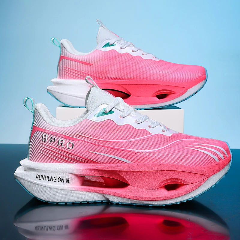 Men's Casual, Comfortable and Fashionable Road Running Shoes, Stable Inversion, Sports and Outdoor, Lace-Up Design, Low-Top Style, Fabric Upper and Comfortable Insoles, Non-Slip Wear-Resistant Soles, Geometric Patterns, Suita