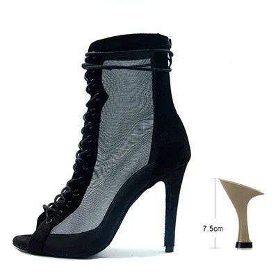 Woman Ankle Latin Dance Shoes For Girls Soft Bottom Ballroom Salsa Shoes For Daincing Ladies High Heel Pratice Latino Shoes