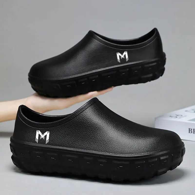 Chef's Shoes for Men and Women in the Kitchen, Waterproof, Oil-Proof, Non-Slip, Wear-Resistant, One-Legged Labor Protection Work Shoes, Sandals