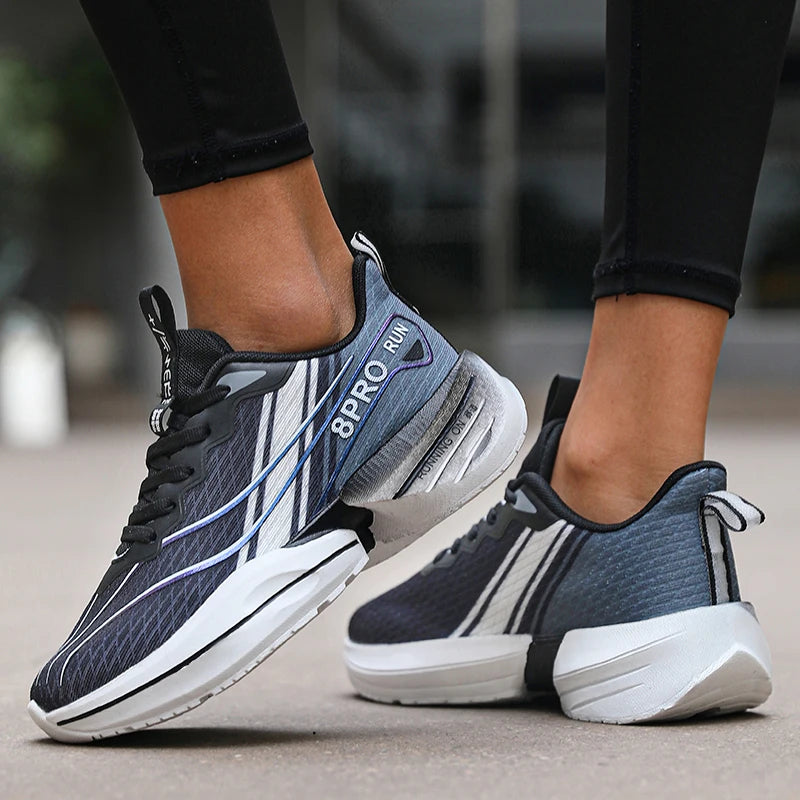 Men's Sports Running Shoes Breathable Lightweight Women's Carbon Plate Sports Anti Slip Tennis Shoes New 2025 Large Size 36 47