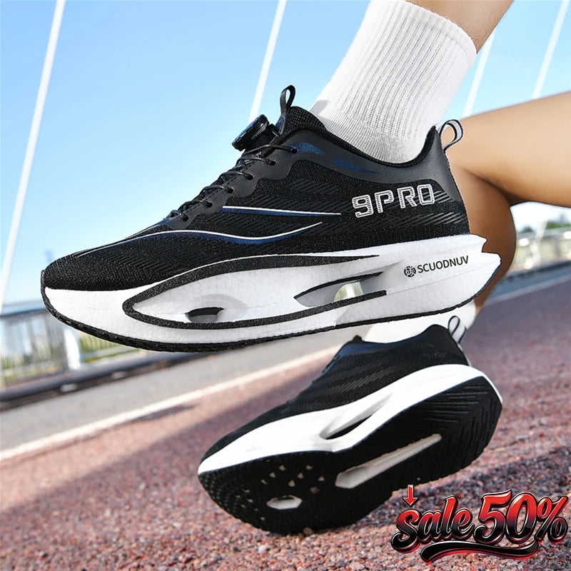 Men Running Shoes Carbon Plate Professional Cushioning Sneakers Male Outdoor Training Breathable Non Slip Jogging Sports Shoes