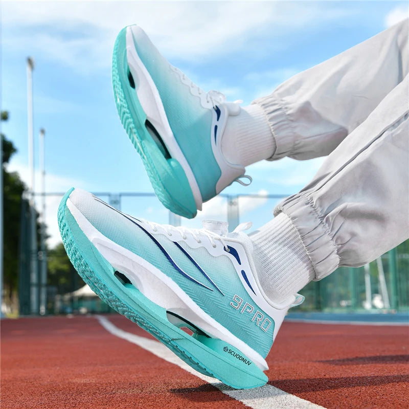 Men Running Shoes Carbon Plate Professional Cushioning Sneakers Male Outdoor Training Breathable Non Slip Jogging Sports Shoes