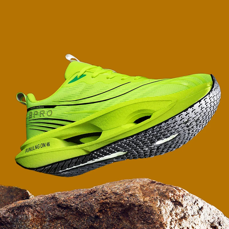 Men's Casual, Comfortable and Fashionable Road Running Shoes, Stable Inversion, Sports and Outdoor, Lace-Up Design, Low-Top Style, Fabric Upper and Comfortable Insoles, Non-Slip Wear-Resistant Soles, Geometric Patterns, Suita