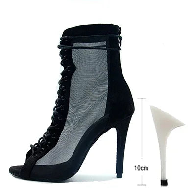 Woman Ankle Latin Dance Shoes For Girls Soft Bottom Ballroom Salsa Shoes For Daincing Ladies High Heel Pratice Latino Shoes