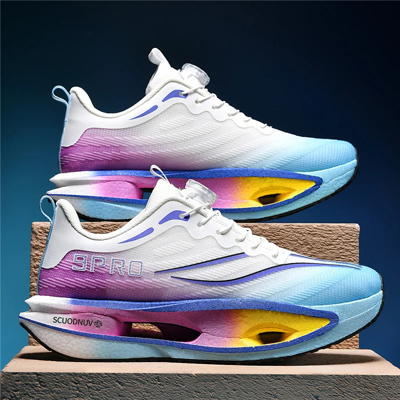 Men Running Shoes Carbon Plate Professional Cushioning Sneakers Male Outdoor Training Breathable Non Slip Jogging Sports Shoes