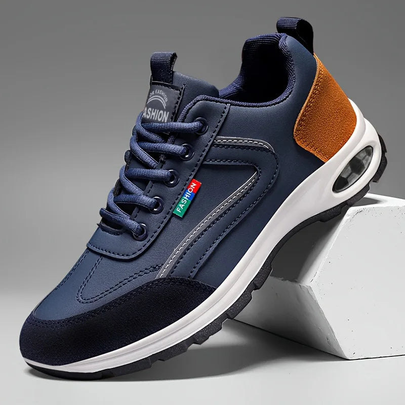 Men's Trendy Sports Shoes Lightweight Breathable Modern Non Slip Running Shoes Suede Detailing Outdoor Daily Wear Men Sneakers