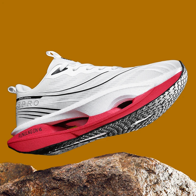 Men's Casual, Comfortable and Fashionable Road Running Shoes, Stable Inversion, Sports and Outdoor, Lace-Up Design, Low-Top Style, Fabric Upper and Comfortable Insoles, Non-Slip Wear-Resistant Soles, Geometric Patterns, Suita