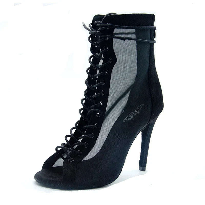 Woman Ankle Latin Dance Shoes For Girls Soft Bottom Ballroom Salsa Shoes For Daincing Ladies High Heel Pratice Latino Shoes